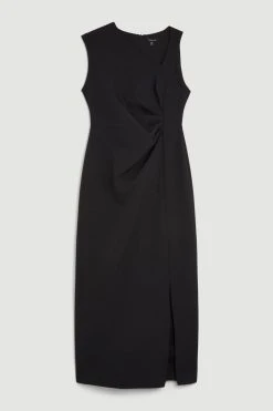 Karen Millen Compact Stretch Envelope Neck Column Midi Dress