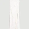 Karen Millen Soft Tailored Tie Neck Detail Waterfall Maxi Length
