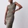 Karen Millen Tall Slinky Jersey Ruched Midaxi Dress