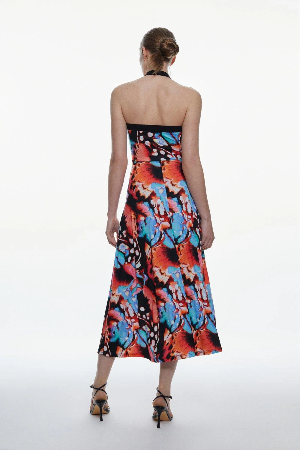 Karen Millen Print Drape Jersey Midi Dress - Image 6